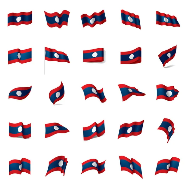 Bandera laos, ilustración vectorial — Vector de stock