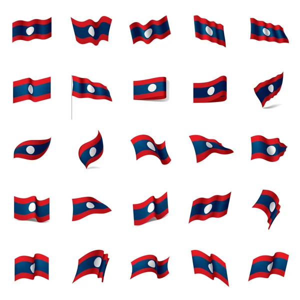 Laos vlag, vector illustratie — Stockvector