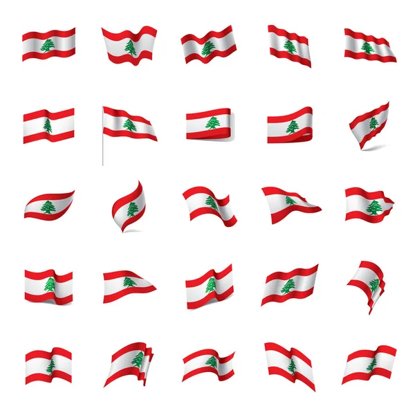 Bandera libanesa, ilustración vectorial — Archivo Imágenes Vectoriales