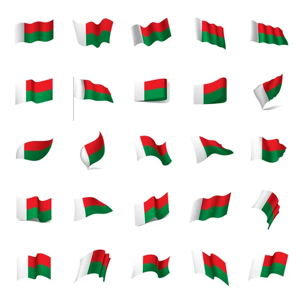 マダガスカルの国旗、ベクトル イラスト — ストックベクタ