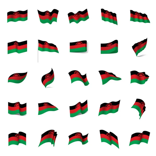 Bandera de Malawi, ilustración vectorial — Archivo Imágenes Vectoriales