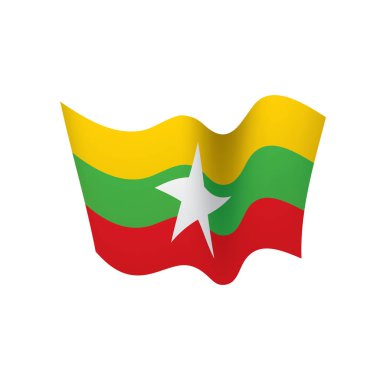 Myanmar bayrağı, vektör çizim