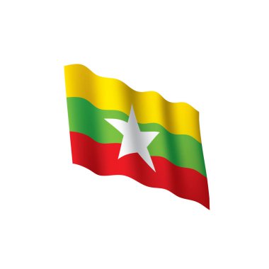 Myanmar bayrağı, vektör çizim