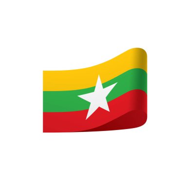 Myanmar bayrağı, vektör çizim