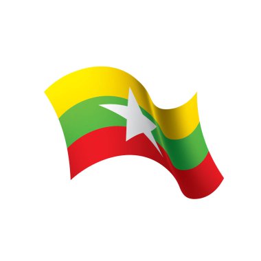 Myanmar bayrağı, vektör çizim