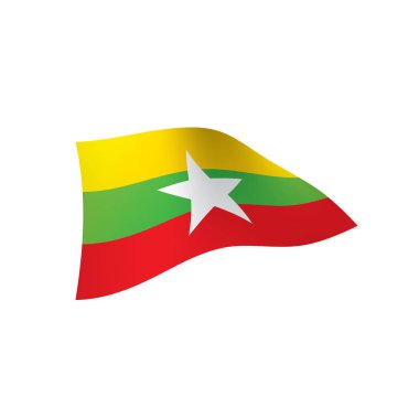 Myanmar bayrağı, vektör çizim