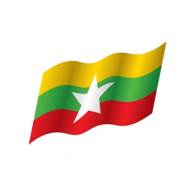 Myanmar bayrağı, vektör çizim