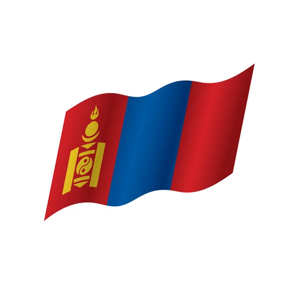 Mongolia bandera, ilustración vectorial — Vector de stock