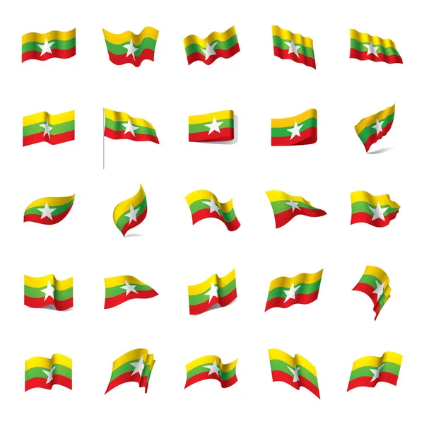 Drapeau Myanmar, illustration vectorielle — Image vectorielle