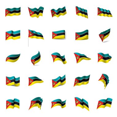 Mozambik bayrak, vektör çizim