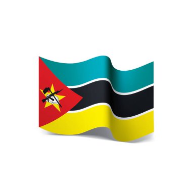 Mozambik bayrak, vektör çizim