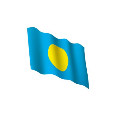 Palau bayrak, vektör çizim