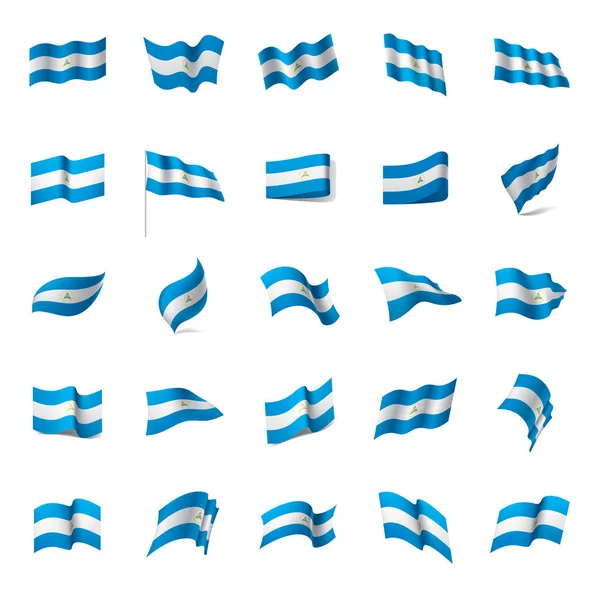 Nikaragua bayrağı, vektör çizim — Stok Vektör