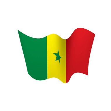 Senegal bayrağı, vektör illüstrasyonu