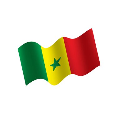 Senegal bayrağı, vektör illüstrasyonu