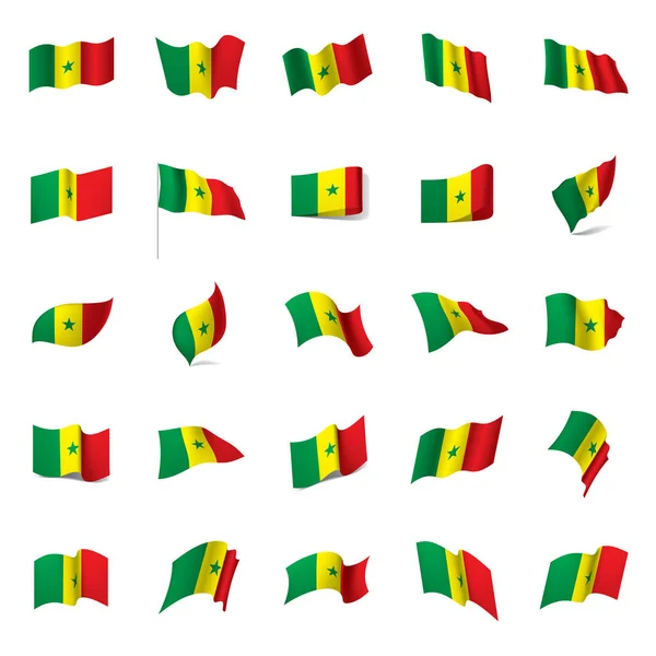 Bandera de Senegal, ilustración vectorial — Vector de stock