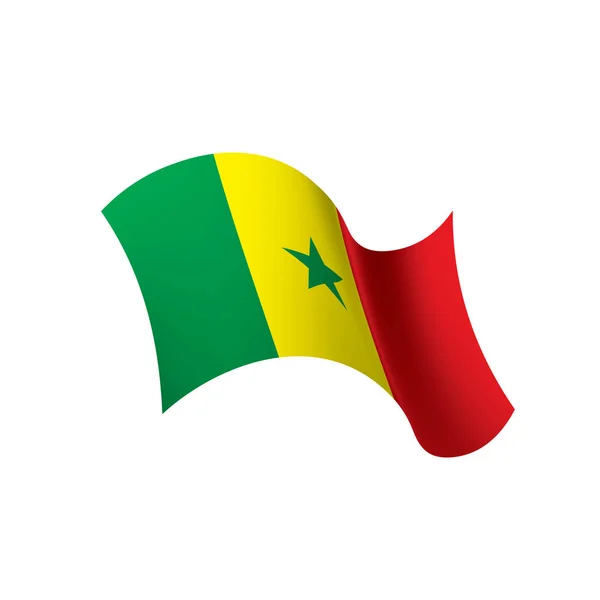 Senegals flagga, vektorillustration — Stock vektor