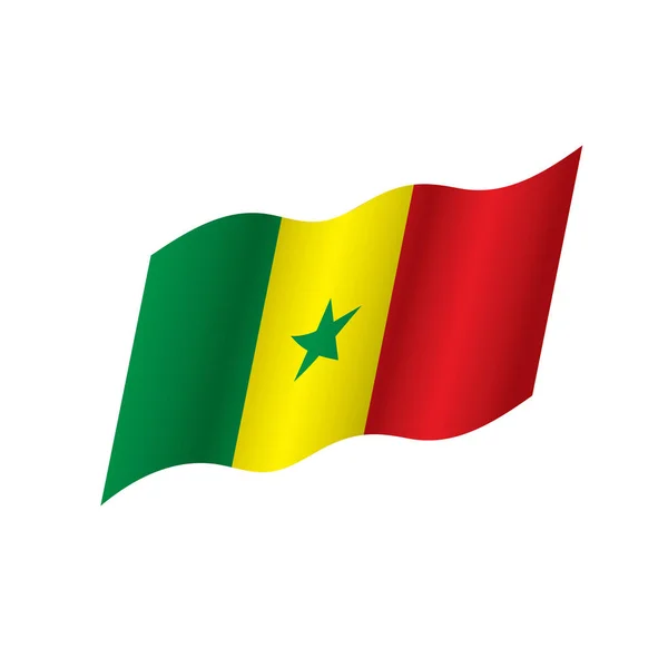 Drapeau Sénégal, illustration vectorielle — Image vectorielle