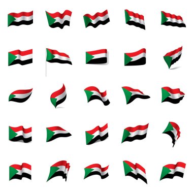 Sudan bayrağı, vektör illüstrasyonu