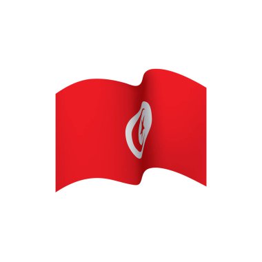 Tunus bayrağı, vektör illüstrasyonu