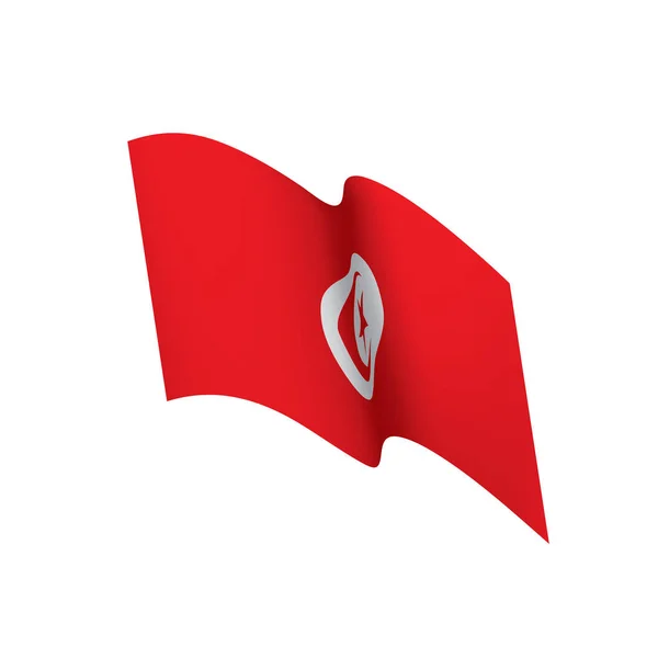 Bandera de Túnez, ilustración vectorial — Vector de stock