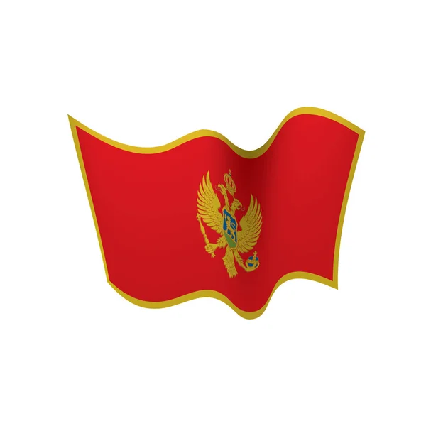 Černá Hora vlajka, vektorové ilustrace — Stockový vektor