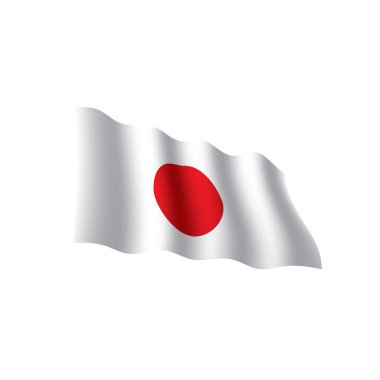 Japonya bayrağı, vektör illüstrasyonu