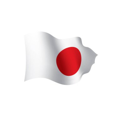 Japonya bayrağı, vektör illüstrasyonu