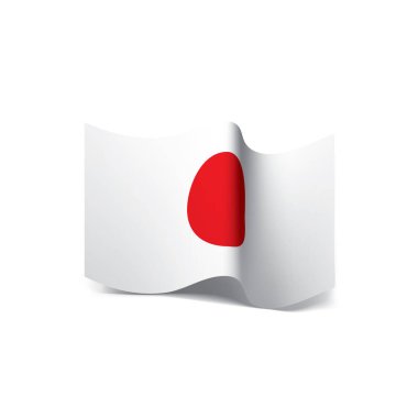 Japonya bayrağı, vektör illüstrasyonu