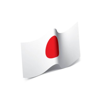 Japonya bayrağı, vektör illüstrasyonu