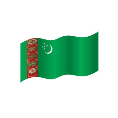 Türkmenistan bayrağı, vektör çizim