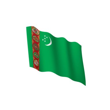 Türkmenistan bayrağı, vektör çizim