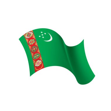 Türkmenistan bayrağı, vektör çizim