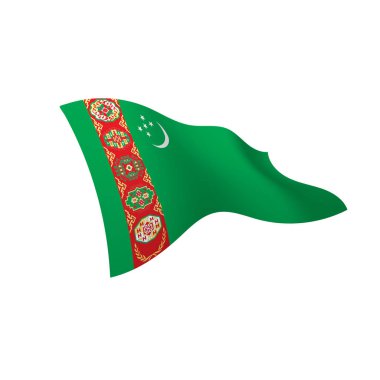 Türkmenistan bayrağı, vektör çizim