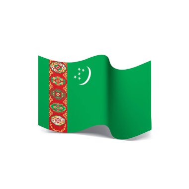 Türkmenistan bayrağı, vektör çizim