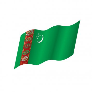 Türkmenistan bayrağı, vektör çizim