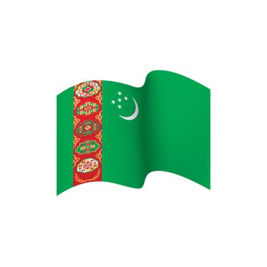 Türkmenistan bayrağı, vektör çizim