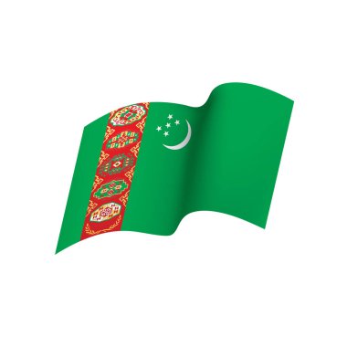 Türkmenistan bayrağı, vektör çizim