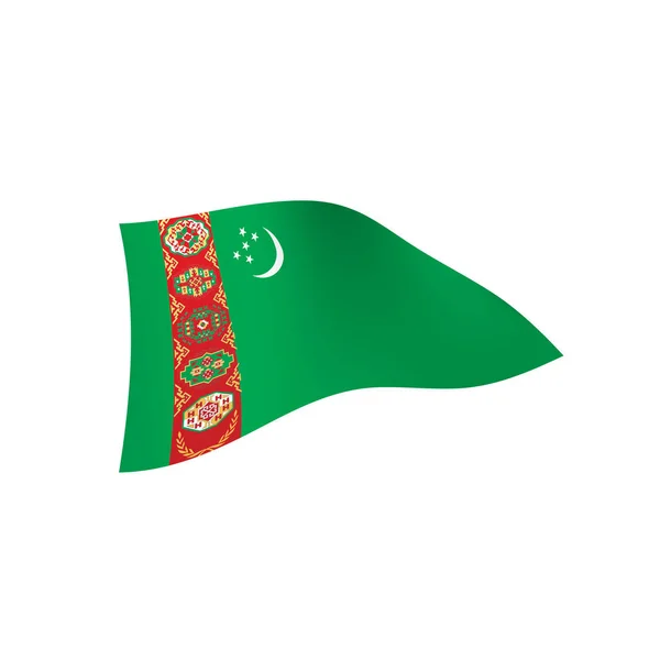 Bandera de Turkmenistán, vector de ilustración — Vector de stock