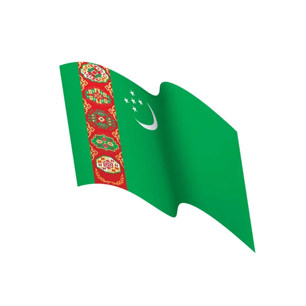 Türkmenistan bayrağı, vektör çizim — Stok Vektör