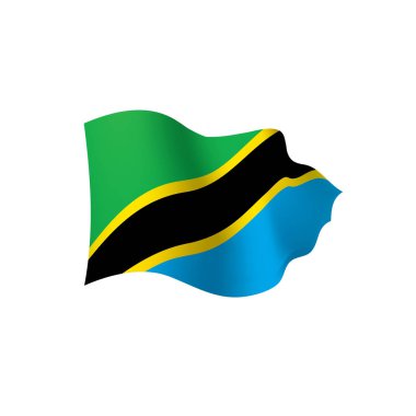 Tanzanya bayrak, vektör çizim