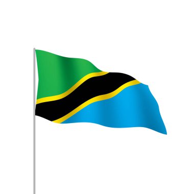 Tanzanya bayrak, vektör çizim