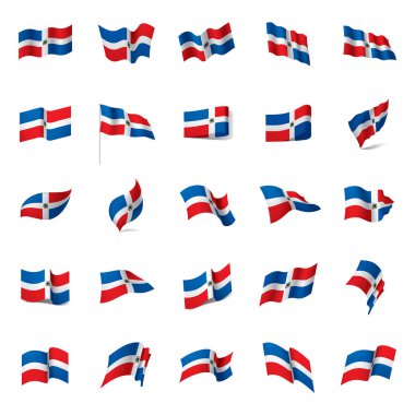 Dominicana bayrağı, vektör çizim