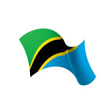 Tanzanya bayrak, vektör çizim