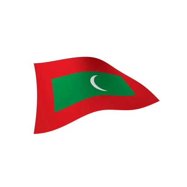 Maldív-szigetek zászló, vektoros illusztráció — Stock Vector