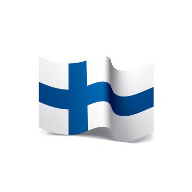 Finlandiya bayrağı, vektör illüstrasyonu