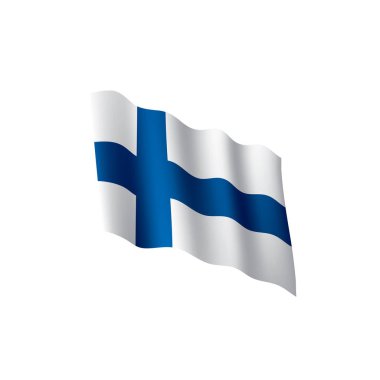 Finlandiya bayrağı, vektör illüstrasyonu