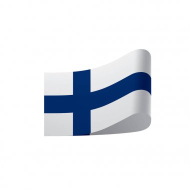 Finlandiya bayrağı, vektör illüstrasyonu