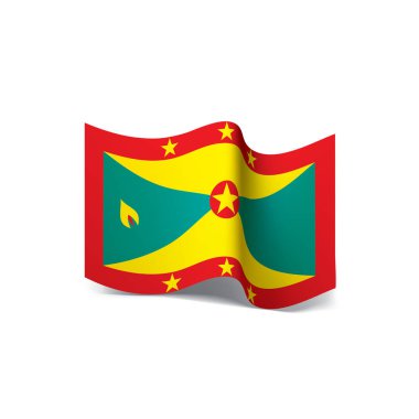 Grenada bayrağı, vektör çizim