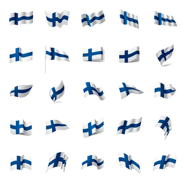 Finlandiya bayrağı, vektör illüstrasyonu — Stok Vektör